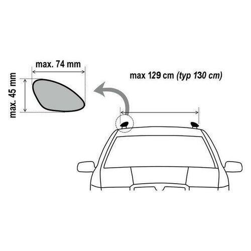 Bară transversală Compass din aluminiu, 135 cmALU-TOP TÜV