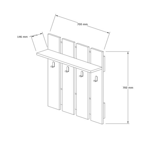 Wandgarderobe Mita Walnut