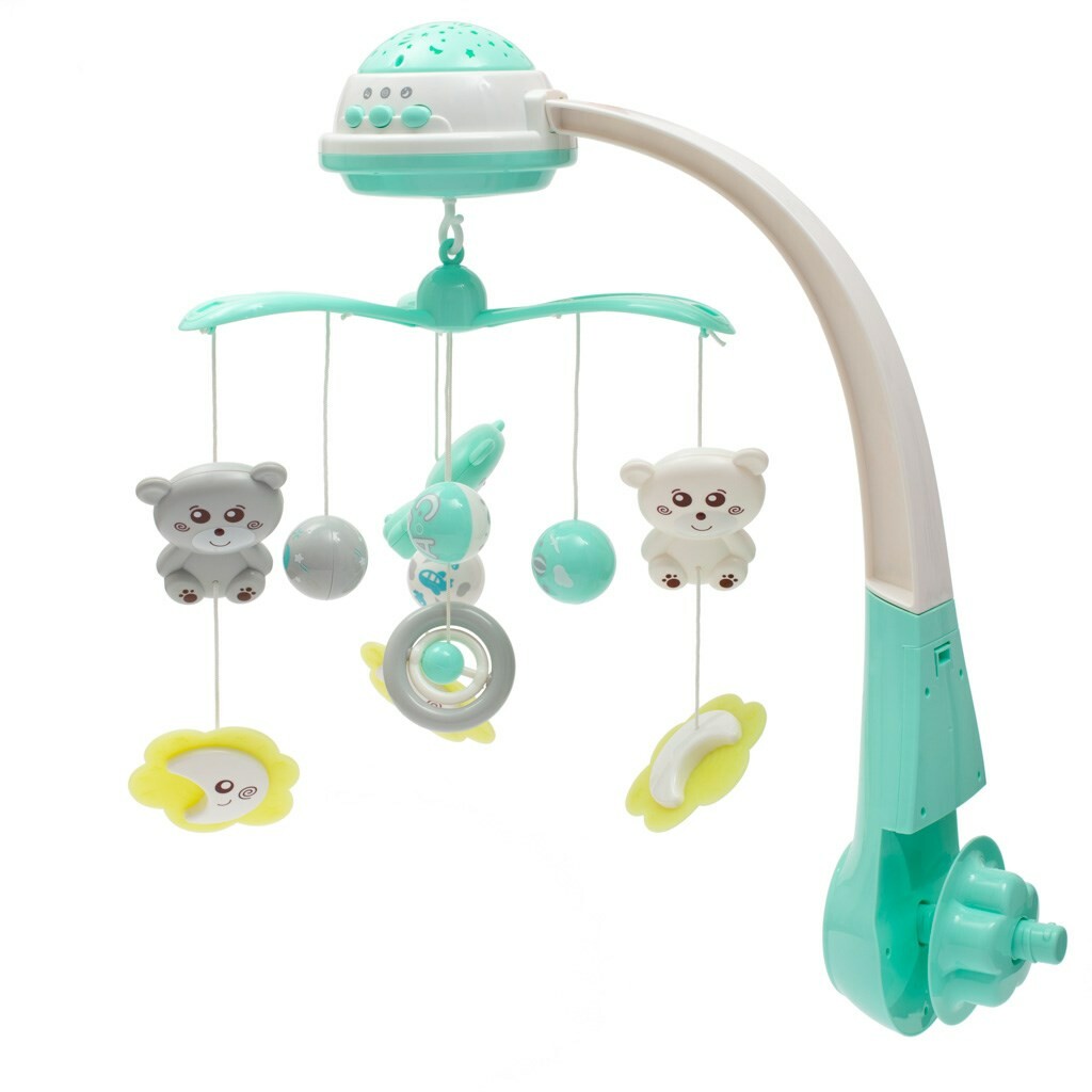 Karuzela Baby Mix nad łóżeczko z projektoremświetlnym, zielona