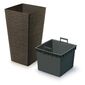 FURU SQUARE ECO WOOD virágtartó 39, 5 cm, sötétbarna, betéttel