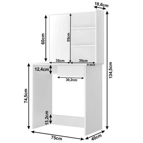 Dekoratívny stolík BELEZA, biely