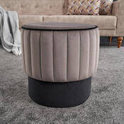Taburet Rose Puf Grey