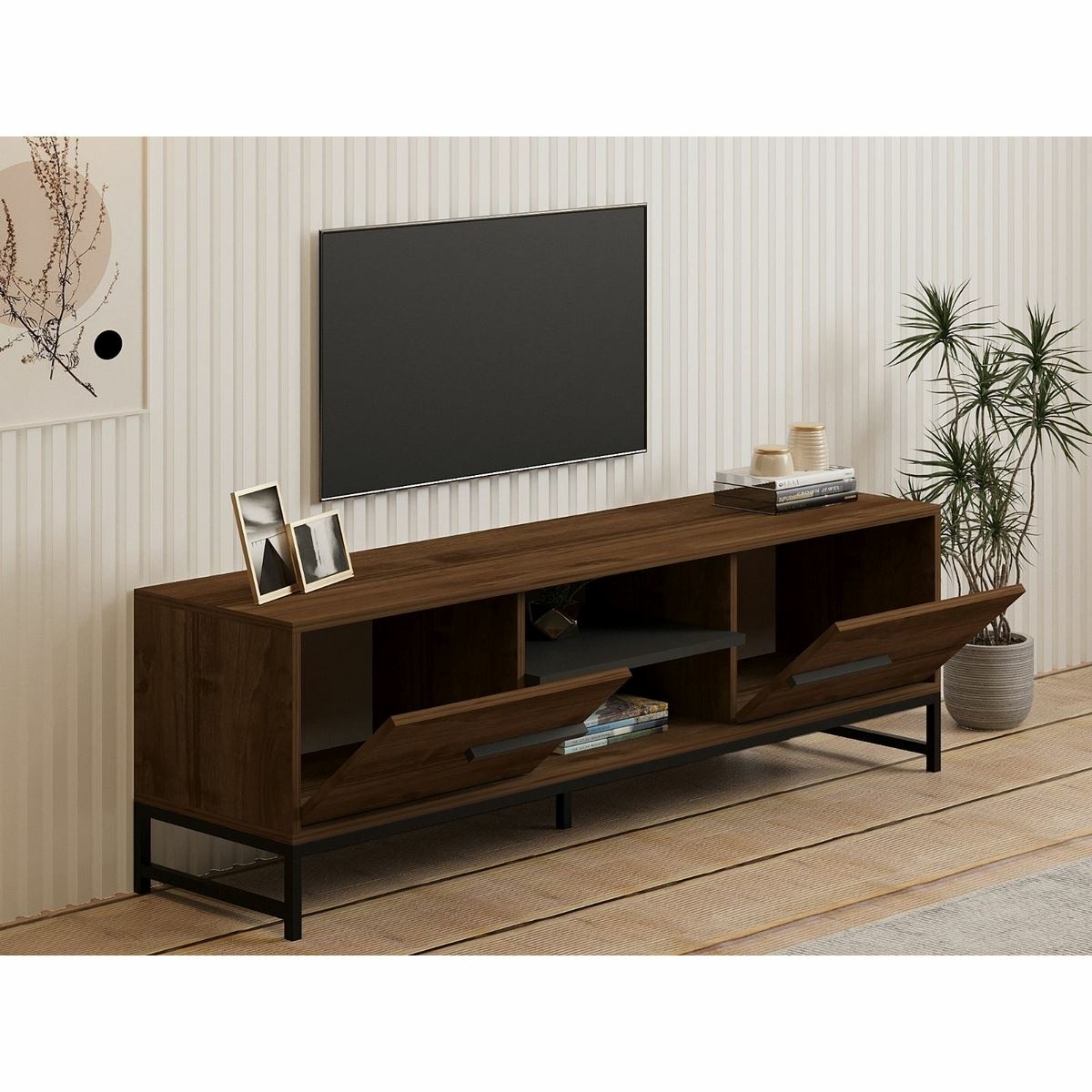 Televízny stolík Mono Walnut and Black