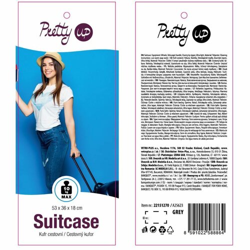 Pretty UP Travel Reisetextilkoffer TEX20 S,  Grau