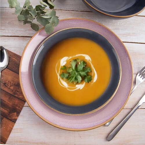 Orion Set of keramic deep plates Glaze grey 20,5 cm, 6 pcs