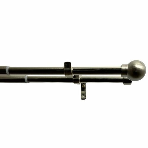 Golyó dupla széthúzható acél karnis szett 16/19 mmrozsdamentes acél, 200 - 350 cm, gyűrűk nélkül