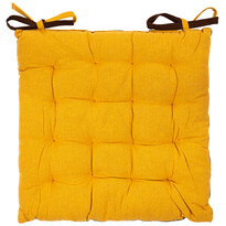 Pernă de scaun matlasată Heda galben/maro, 40 x 40 cm