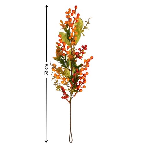 Wisząca gałąź ze sztucznymi jagodami, 52 cm