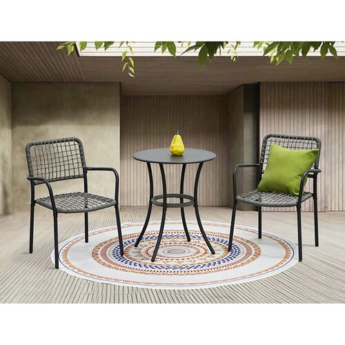 Autronic Kerti garnitúra 1+2, fém, polirattan,szürke , AZ-L1103 GREY