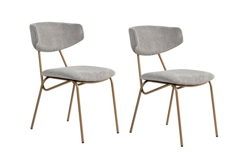 Set de scaune de sufragerie Nancy Grey and Gold, 2buc.