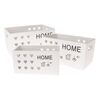 Komplet lesenih zabojev Home, 3 kos, beli