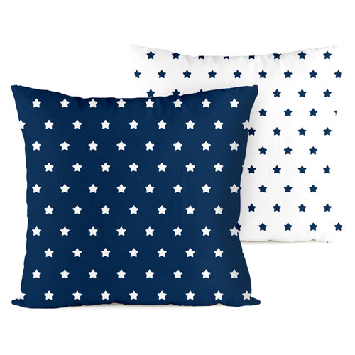 4Home Poszewka na poduszkę Stars navy blue, 2x 40 x 40 cm