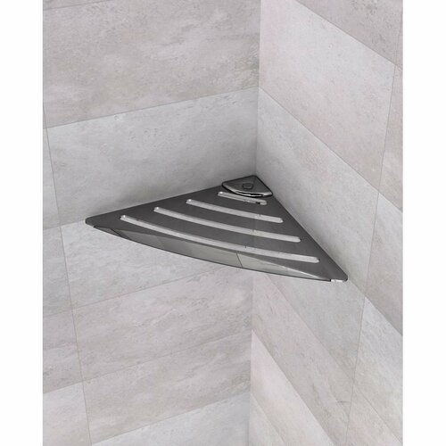 GEDY ES81 Smart kotna polica za tuš, 17,8 x 17,8cm, zaobljena, ABS/nerjaveče jeklo, sijaj