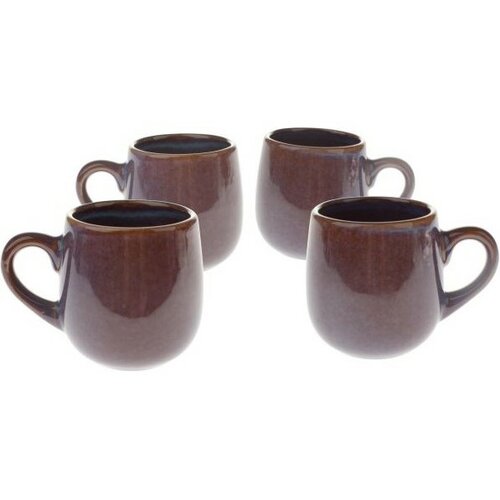 Set mit 4 Keramiktassen Warm 100 ml, dunkelbraun