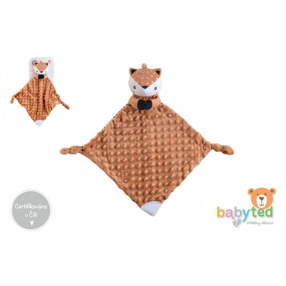 Usínáček babyted Srneček, kousátko, chrastítko plyš 25 x 25cm, hnědá