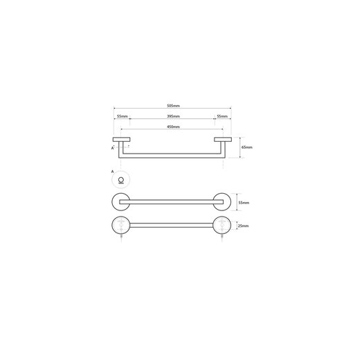 SAPHO XS401 X-Steel тримач для рушників 50,5 см, нержавіюча сталь з полірованим покриттям