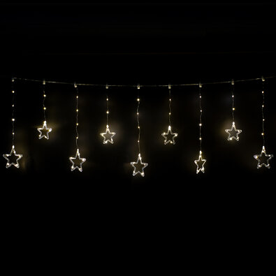 Зовнішня світлова гірлянда Stars, 200x60 см, LED, теплий білий, таймер, 8 функцій, на батарейках