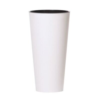 TUBUS SLIM virágtartó 40 cm  betéttel, fehér matt