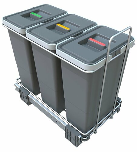 Elletipi Vgradni koš za smeti ECOFIL - izvlečni zokvirjem, 8 + 8 + 8 l