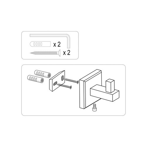 Fala Kljuka za kopalni plašč Quad Chrome, 4 x 4 x4,5 cm