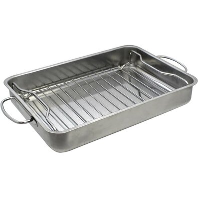 Elo 53434 Basic Nerezová panvica na pečenie sgrilovacím roštom 34 x 24 x 5,5 cm