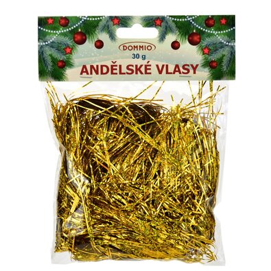 Angyalhaj karácsonyi dekoráció 30 g, arany, lézer hatású