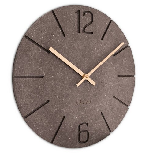 LAVVU Brązowy zegar Natur, śr. 34 cm