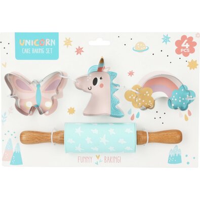 La Cucina Otroški set za peko Unicorn, 4 kos