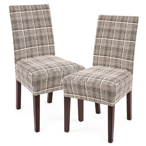 4Home Napínací potah na židli Comfort Plus Check ,40 - 50 cm, set 2 kos