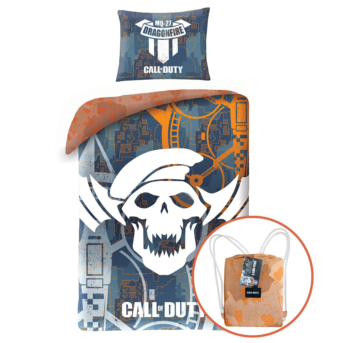 Poza Lenjerie de pat din bumbac Call of Duty Dragonfire, 140 x 200 cm, 70 x 90 cm + cadou gratuit
