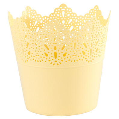 Osłonka plastikowa Koronka 11,5 cm, żółty