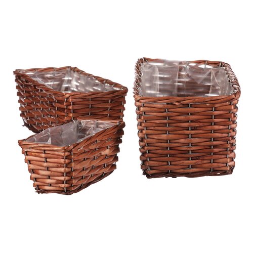 Übertopf-Set aus Weide Garden, 3 Stück, 3 Größenbraun  ,
