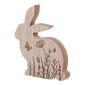 Hase aus Holz mit Blumenmotiv,  16 x 2 x 19 cm