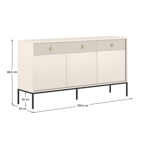 Komoda MAGIRA 3D3S, krémová
