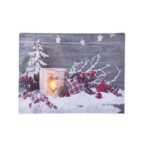 Vianočný obraz s LED osvetlením Rosehips, 20 x 15 cm Vianočný obraz s LED osvetlením Rosehips, 20 x 15 cm