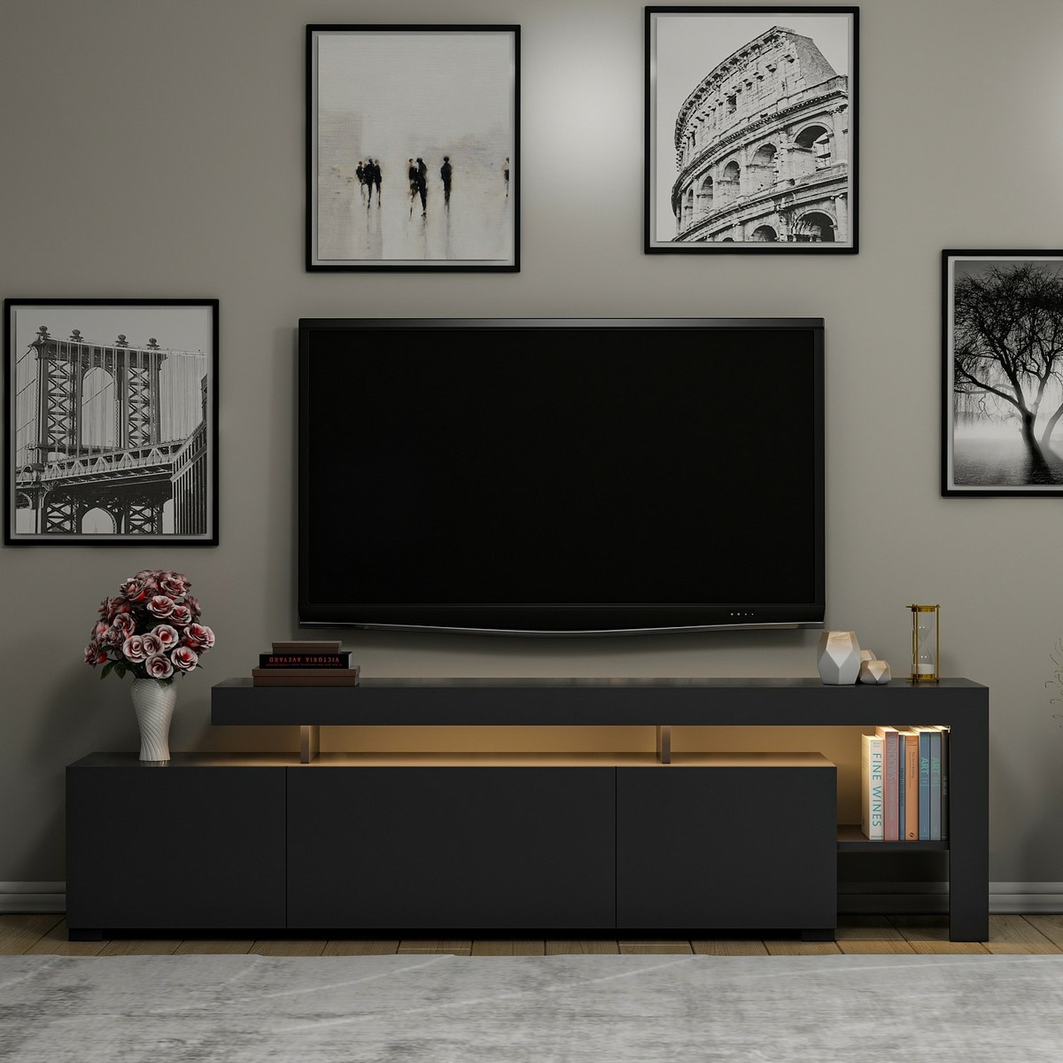 Televízny stolík Beliz Anthracite