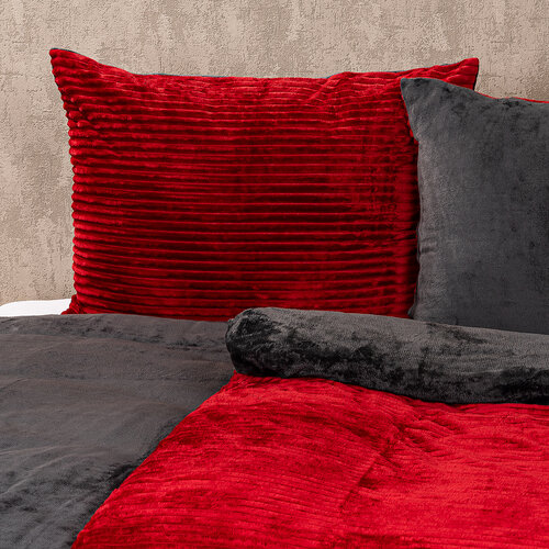 4Home Pościel mikroflanela Stripe bordowy, 140 x 200 cm, 70 x 90 cm