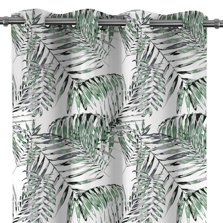 Obrázok AmeliaHome Záves Blackout Palm Leaves zelená, 140 x 245 cm