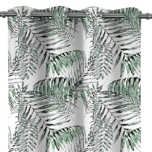 Restilo Blackout Palm Leaves függöny, zöld, 140 x 245 cm