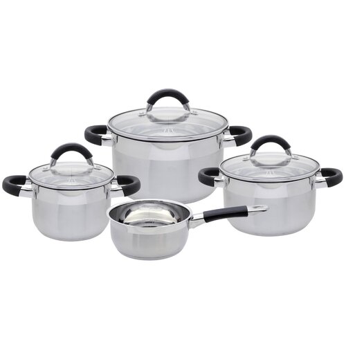 Elo 50904 Basic 4-delni set nerjavečih loncevBlack Steam