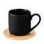 Florina Tasse mit Bambustablett Alisa, 260 ml, Schwarz