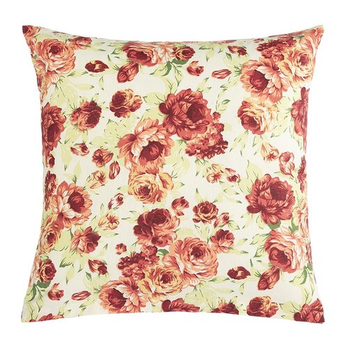 Bellatex Dekokissenbezug Berta Pfingstrose rosa, grün, 45 x 45 cm
