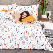 Lenjerie de pat 4Home Floret, din bumbac alb, 140 x 220 cm, 70 x 90 cm