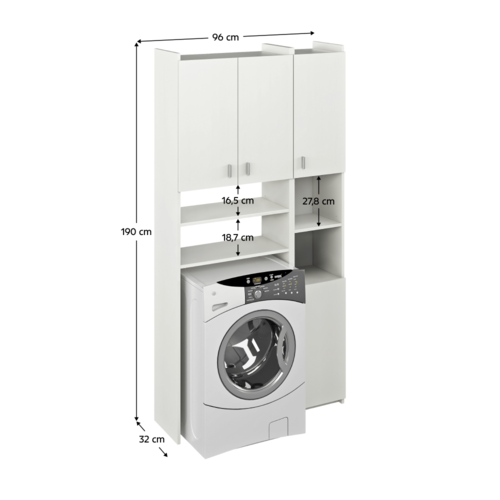 Waschmaschinenschrank MIRALI, weiß