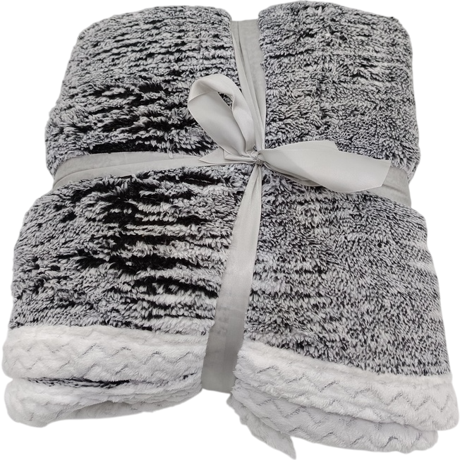 Baránková deka Mramor čierna, 150 x 200 cm