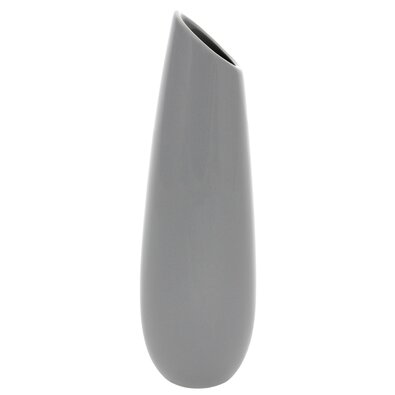 Keramická váza Drop, 7 x 26 x 7 cm, šedá