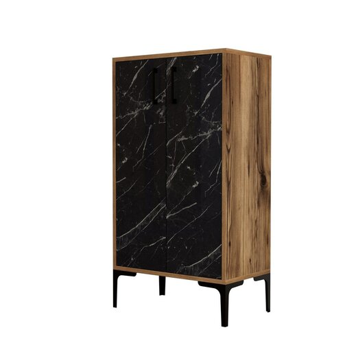Schuhschrank Prag Walnut and Black Marble