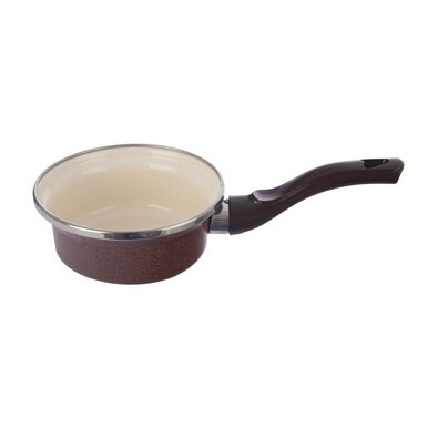 Orion Emaille-Stielkasserolle mit Rand Braun, Ø 12 cm