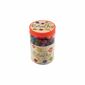 Teddies Koraliki drewniane kolorowe MAXI z gumkami, 106 szt., w plastikowym pojemniku 9 x 13 cm