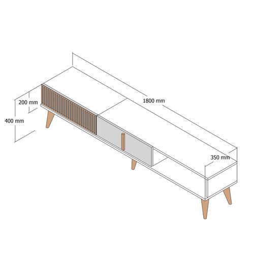 TV-Lowboard Milan Travertine